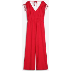 Jumpsuit van gestructureerde crêpe