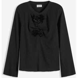 Longsleeve van gestructureerde crêpe