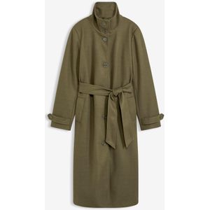 Lange jas in wollen look