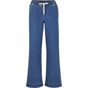 Mid waist stretch jeans, wide leg