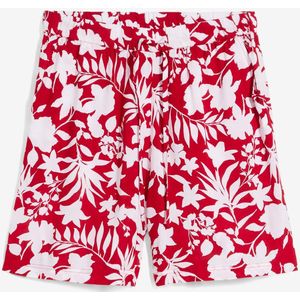 Wijde viscose short met high waist comfortband