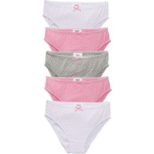 Meisjes slips met satijnen strikje (set van 5)