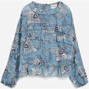 Chiffon blouse met ruches