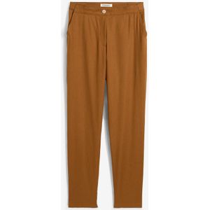 Cropped high waist broek in een linnen-viscosemix