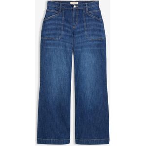 Wide leg jeans mid waist met opgestikte zakken