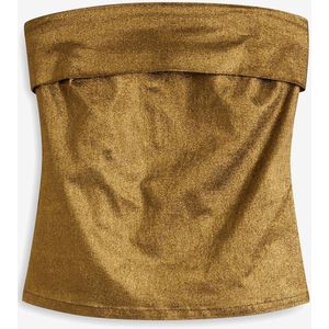 Strapless top met metallic foilprint