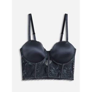 Balconette bh met eyelash-kant en glanseffect