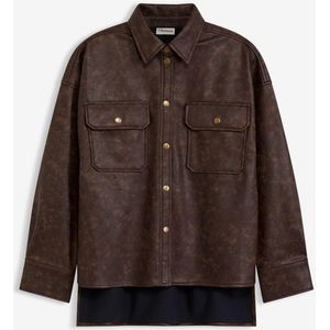 Overhemd van imitatieleer in used look