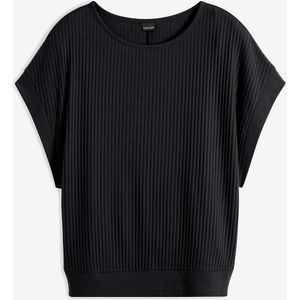 Geribd shirt met vleermuismouwen