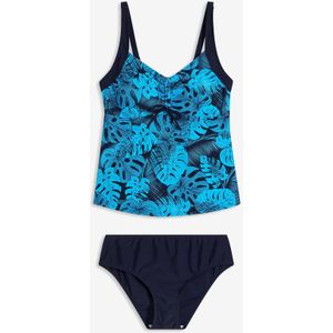 Tankini met gerecycled polyamide (2-dlg. set) met plooitjes