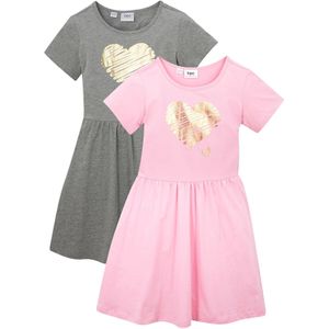 Jersey jurk van biologisch katoen (set van 2)