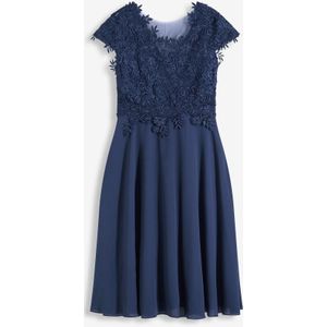 Midi jurk van delicate tule met kant