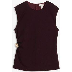 Top van crêpe met decoratieve gesp