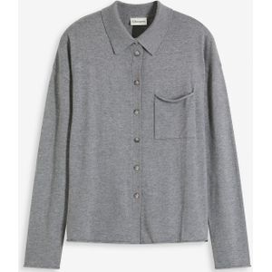 Fijngebreid vest in overhemd look