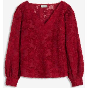 Blouse met bloemenstructuurpatroon