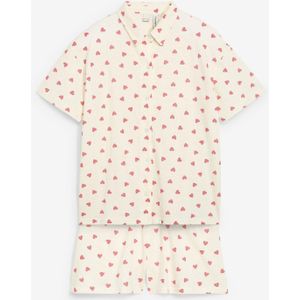 Shortama van puur biologisch katoen met knoopsluiting (2-dlg. set)