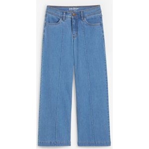 Wide leg mid waist jeans, cropped