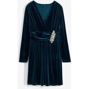 Jersey jurk van glanzend fluweel