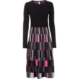 Wijd uitlopende, gebreide jacquard jurk