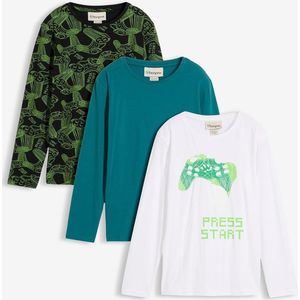 Longsleeve van zachte biologische katoenmix (set van 3)