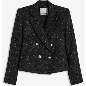 Korte blazer van zacht bouclé