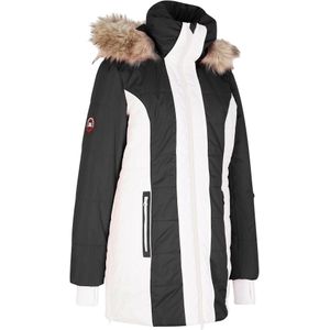 Lange outdoor jas met imitatiebont, waterafstotend