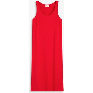 Midi jurk van zacht ribmateriaal