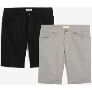 Regular fit stretch bermuda (set van 2)