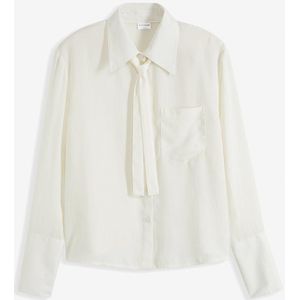 Satijnen blouse met strik