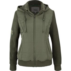 Tussenjas met gebreide mouwen en capuchon