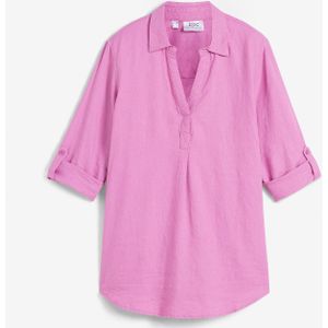 Blouse met linnen en 3/4 mouwen