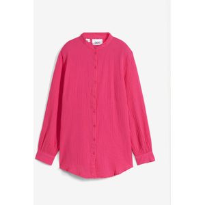 Lange mousseline blouse van katoen met zijsplitten