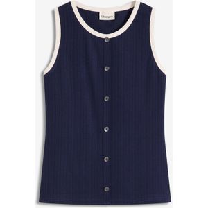 Jersey tanktop met contrasterende boorden