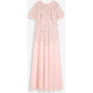 Maxi jurk van sierlijke tule met lovertjesborduursel