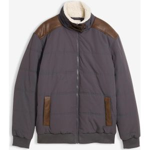 Waterafstotende gewatteerde jas met details van imitatieleer