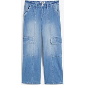 Mid waist cargo jeans, cropped