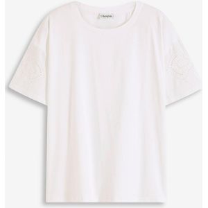 T-shirt met broderie anglaise