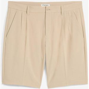 Chino bermuda met bandplooien, regular fit