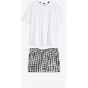 Oversized shortama met een geweven short