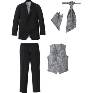 5-delig pak: colbert, broek, gilet, stropdas, pochet