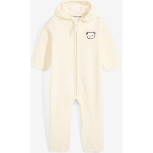 Baby fleece jumpsuit met capuchon