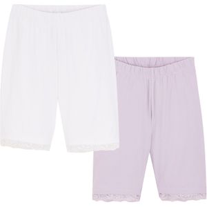 Meisjes biker short (set van 2) met kant en biologisch katoen