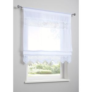 Vouwgordijn - Transparante Voile - Gehaakte Boorden