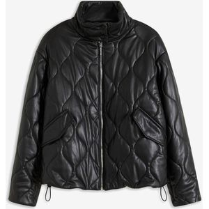 Gewatteerde jas van imitatieleer