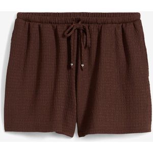 Instap short van gestructureerde crêpe