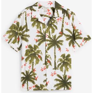 Overhemd van viscose met korte mouwen, loose fit