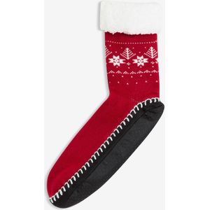 Huissokken met stroeve zool en teddy voering