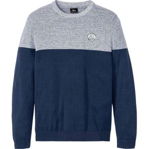 Fijn gebreide trui met colourblocking en katoen