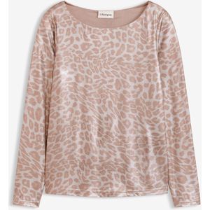 Shirt met glanzende luipaardprint
