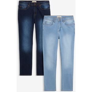 Regular fit stretch jeans, straight (set van 2)